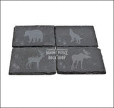 Slate Coasters Laser Etched Animals