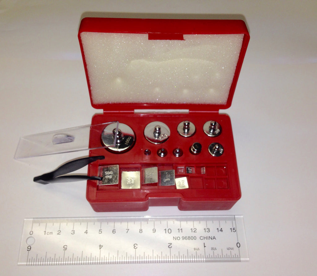 set of calibration weights in box